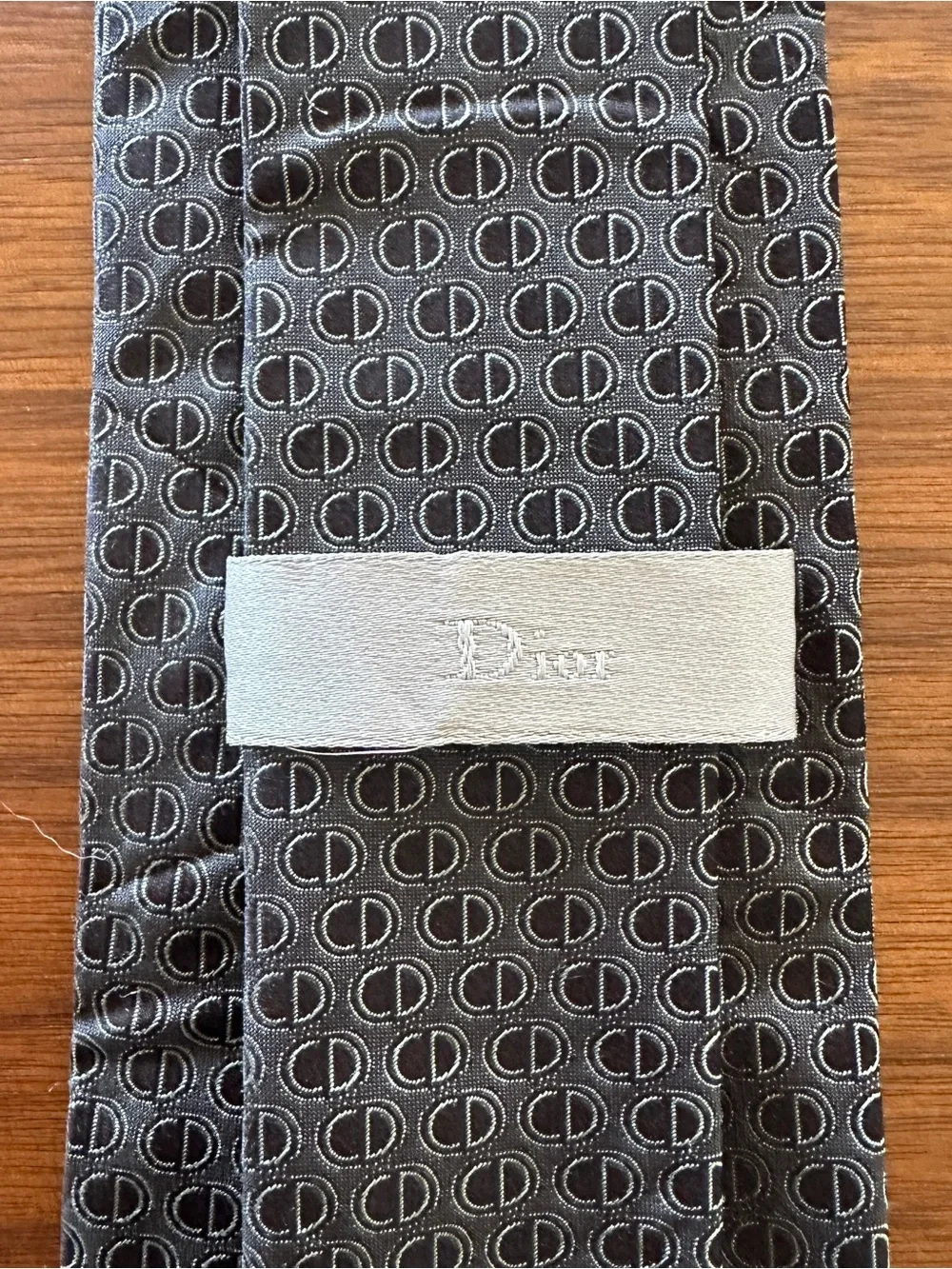 Dior Black Patterned Silk Tie